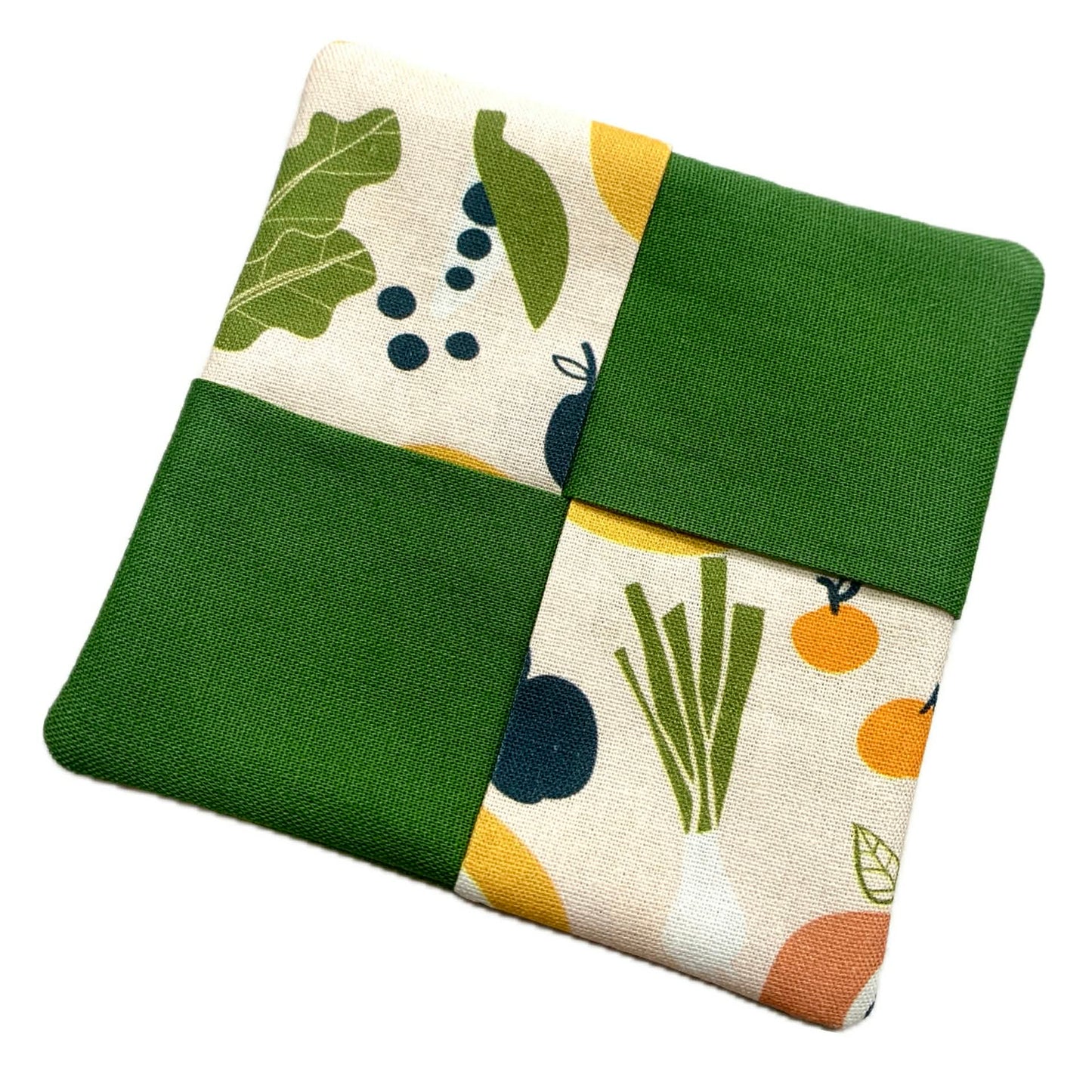 MUMMA WHOOPEE- SINGLE WINE GLASS SLIPPER/COASTERS- Fruit & Veges with Green