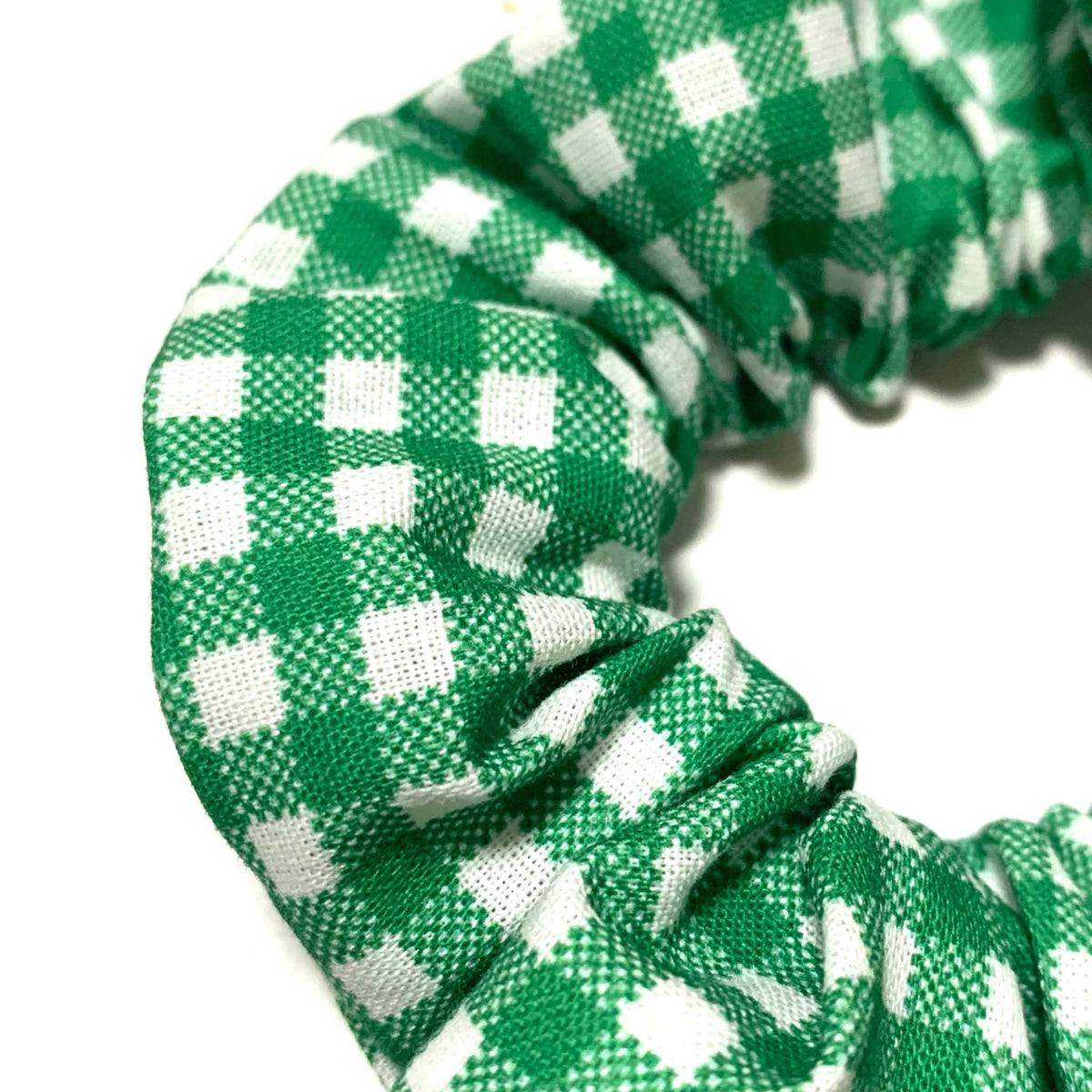 MUMMA WHOOPEE - Regular "Green Gingham"- Christmas Scrunchies