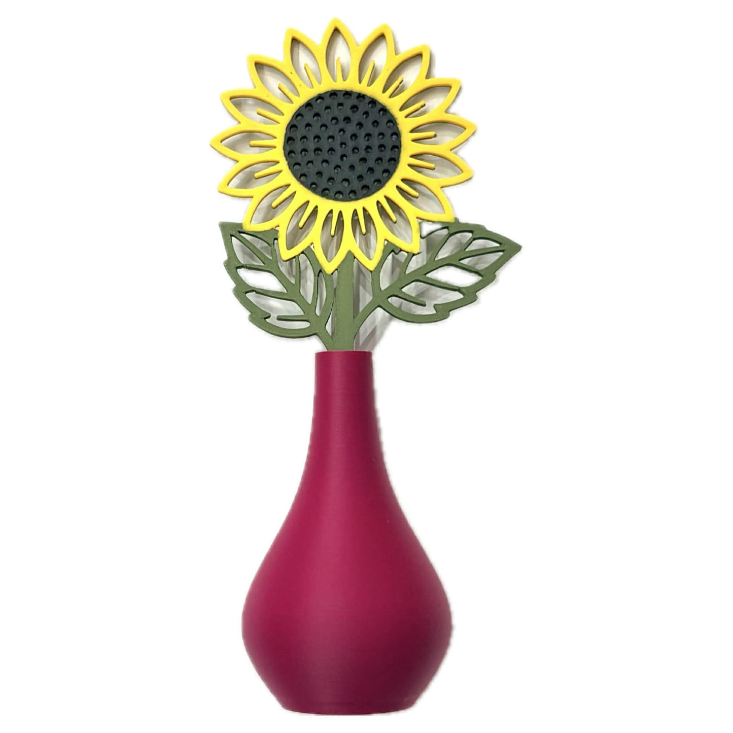 DWAYNSKI.3D - SUNFLOWER - MAGNETIC BUD VASE WITH PRINTED FLOWER STEM