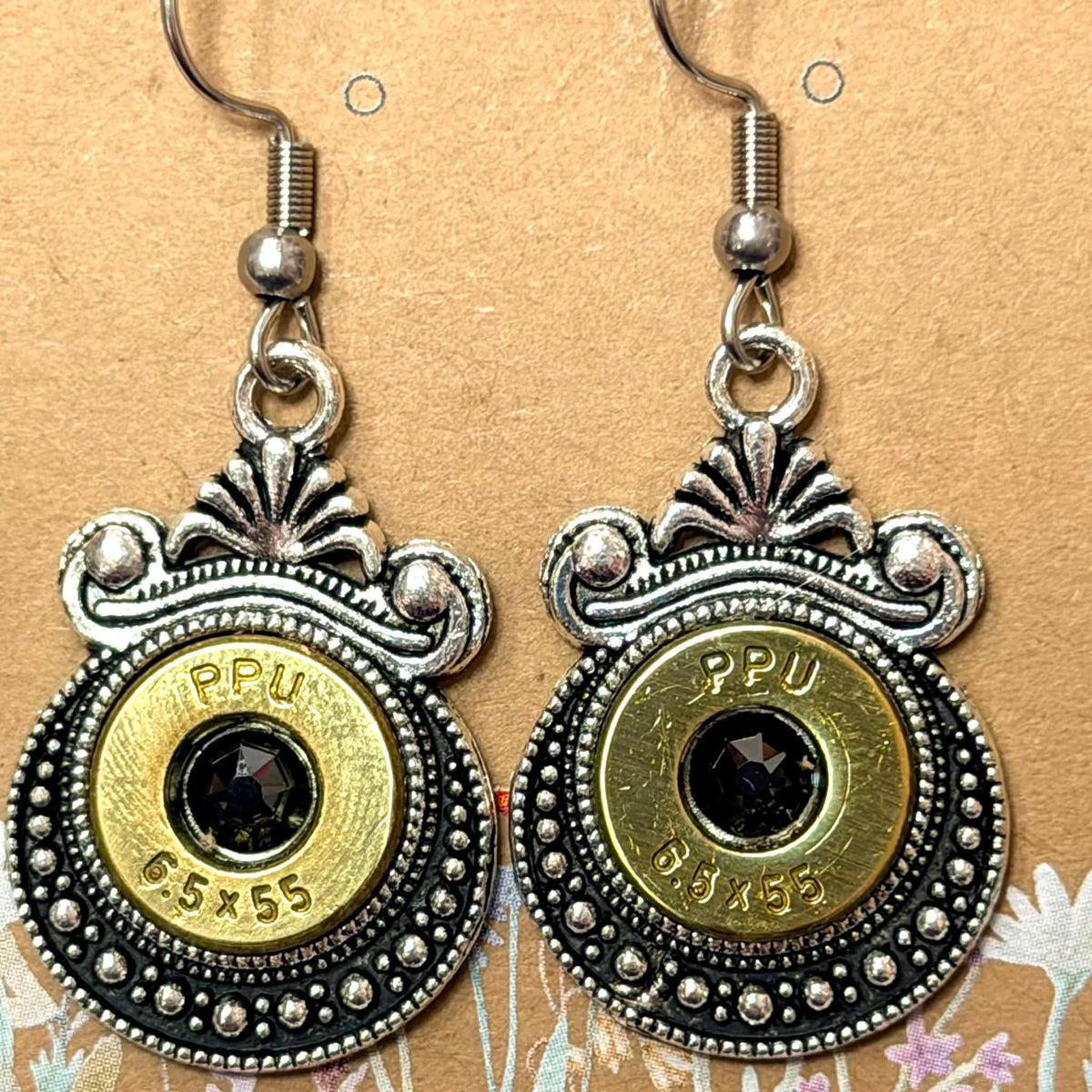 WILD BRASS- Aztec Drops- Black Swarovski Crystal