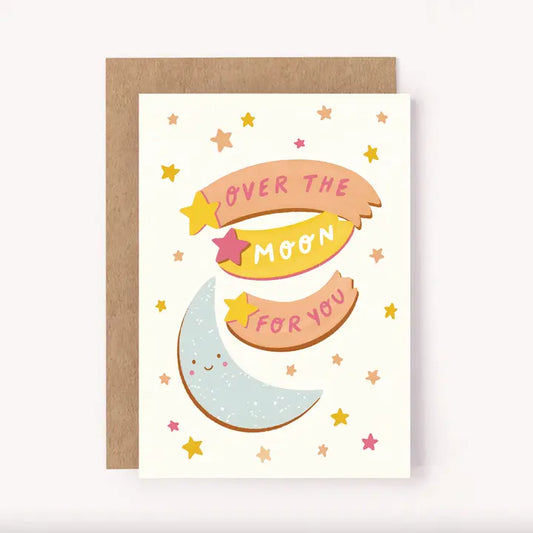 LAUREN SISSONS STUDIO- "Over the Moon" Congratulations Card