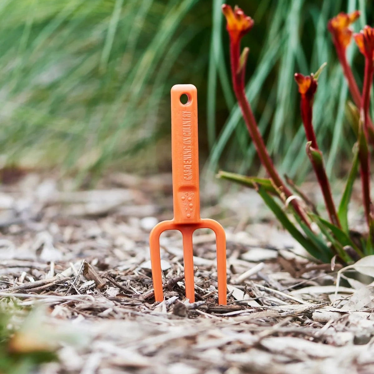 GARDENING ON COUNTRY - Chicky Kids Garden Fork Ulysses Blue — Recycled Plastic, Australian Made