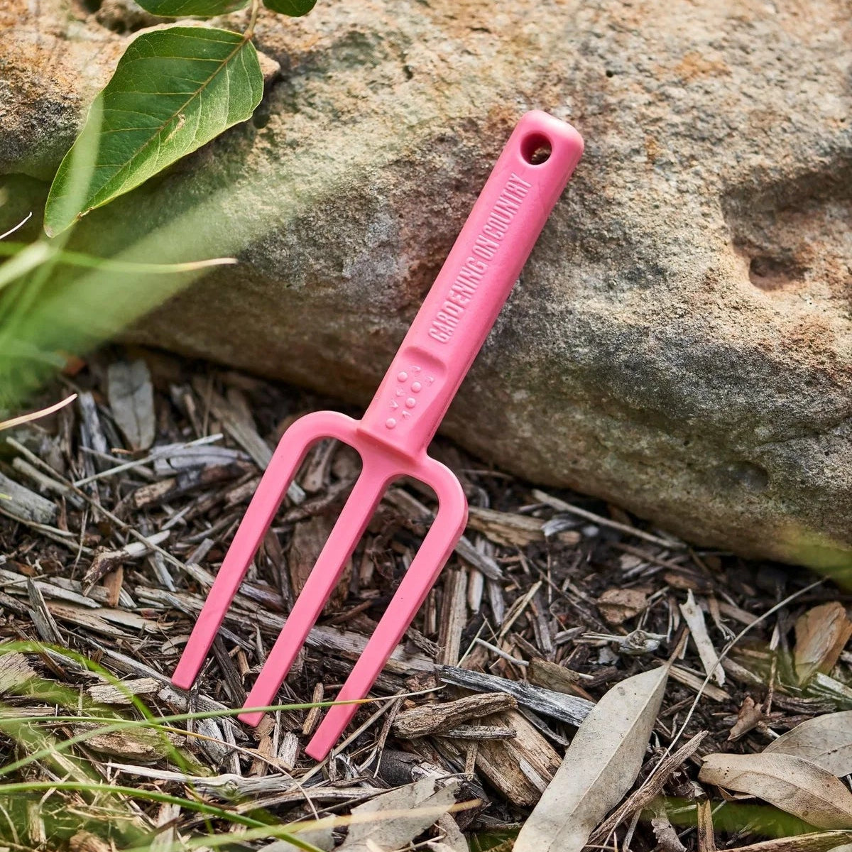 GARDENING ON COUNTRY - Chicky Kids Garden Fork Ulysses Blue — Recycled Plastic, Australian Made