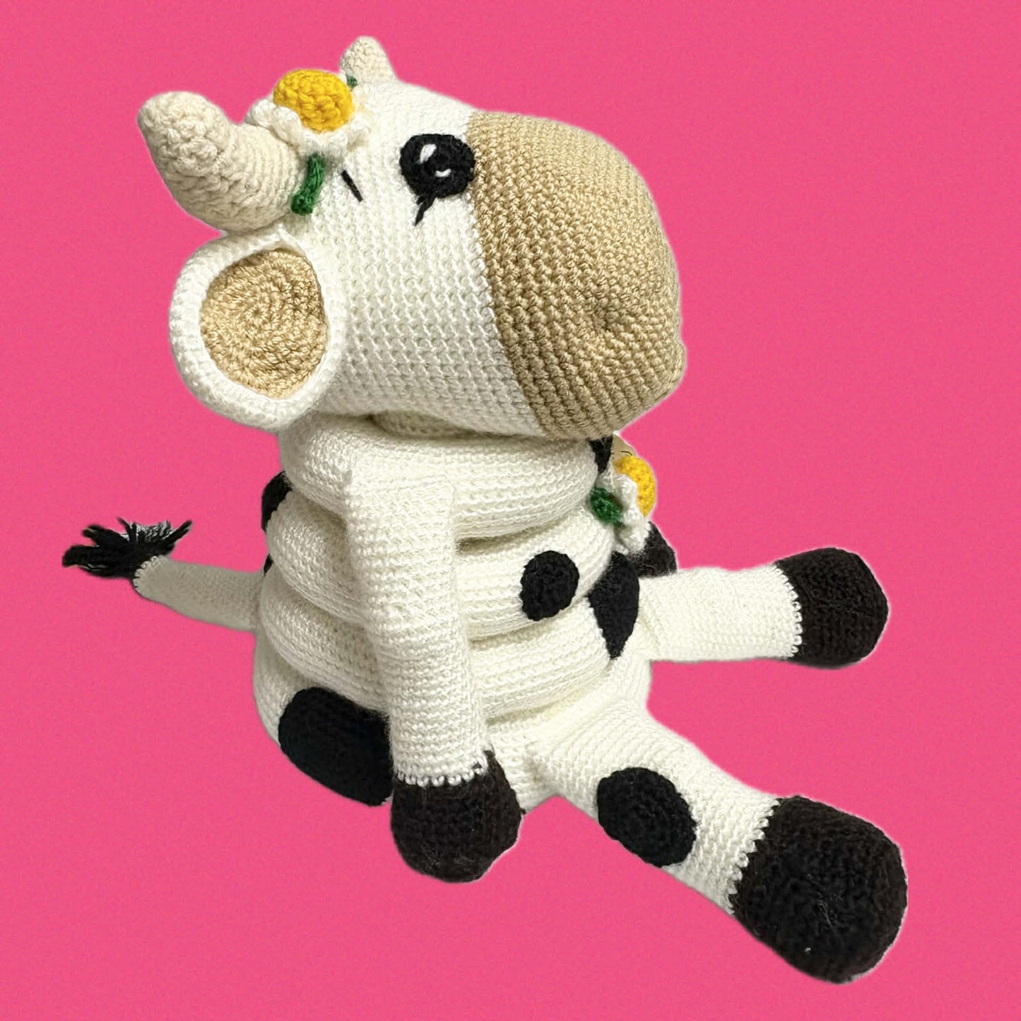 HOOKED BY JEN- DAISY Crochet Stacking Cow