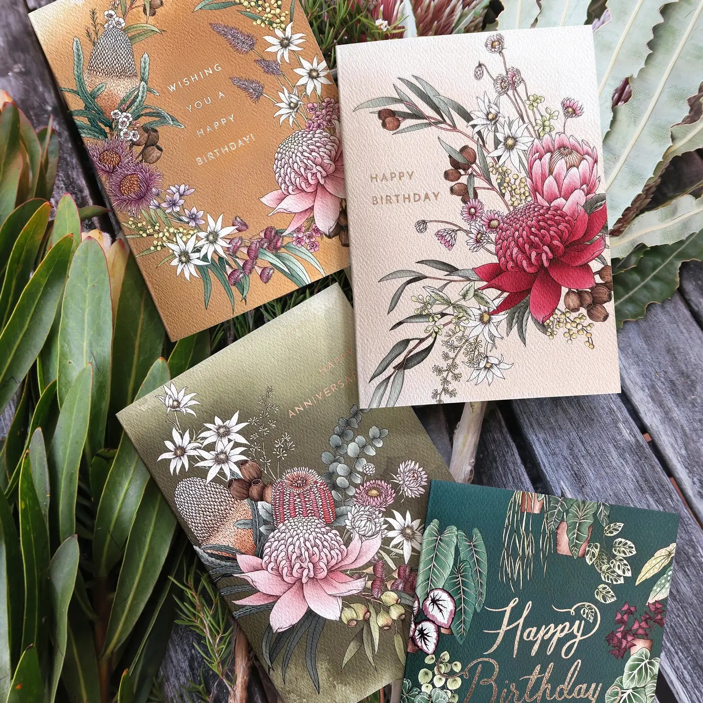 TYPOFLORA - "Wild Natives" BIRTHDAY GREETING CARD