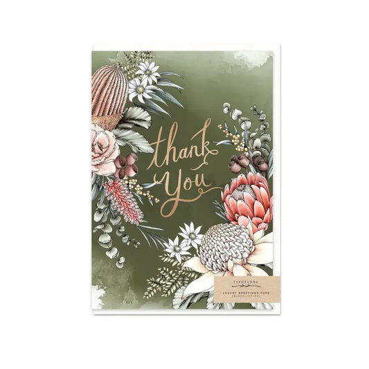 TYPOFLORA - "Natives Thankyou" GREETING CARD