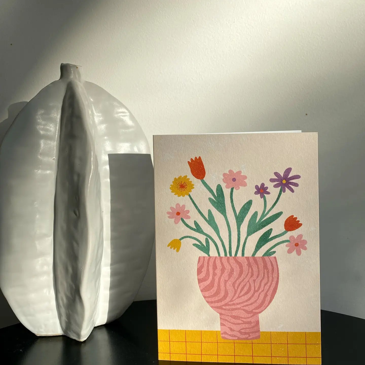 LAUREN SISSONS STUDIO- "Flower Vase" - Blank Greeting Card