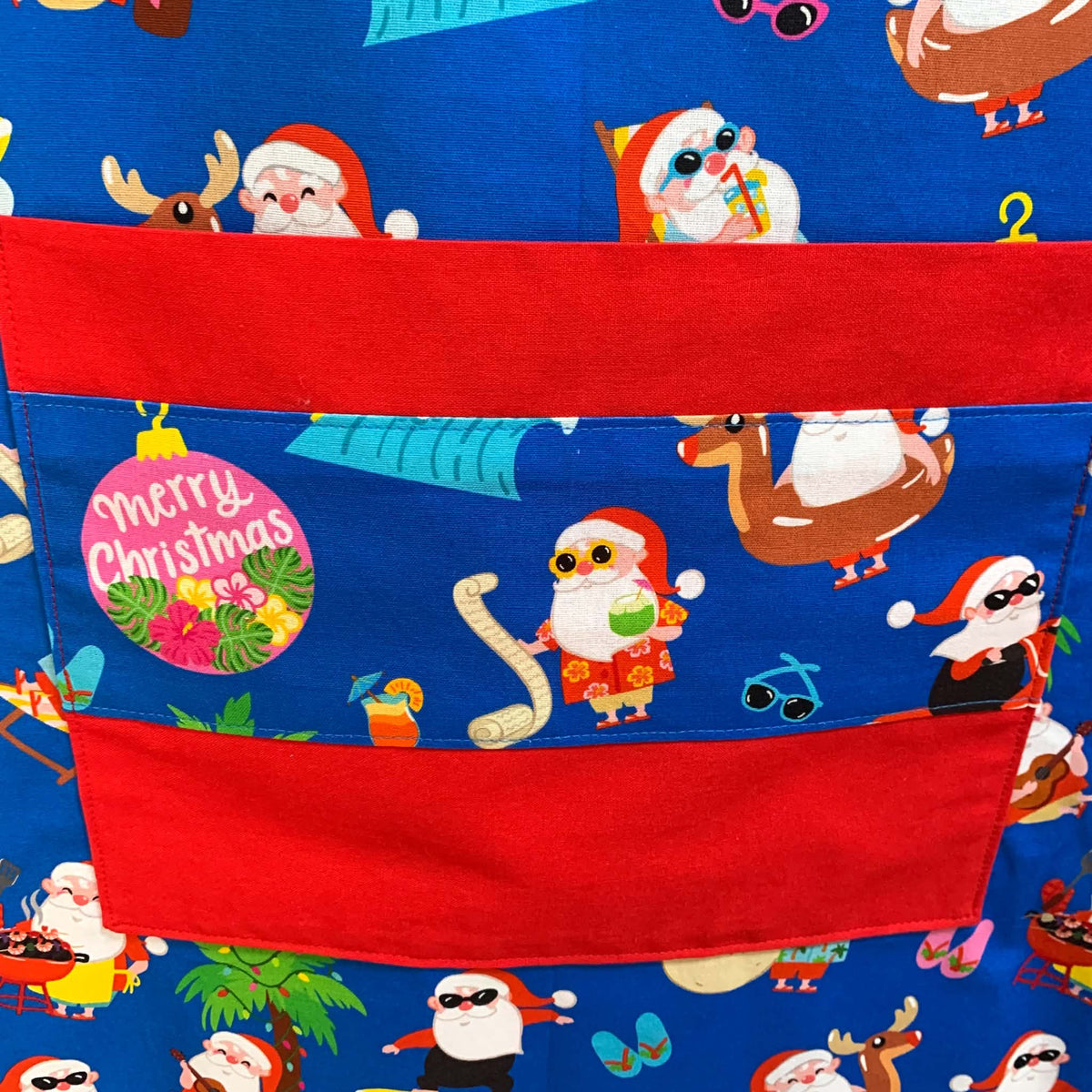 MUMMA WHOOPEE - "Surfing Santa" Christmas Apron